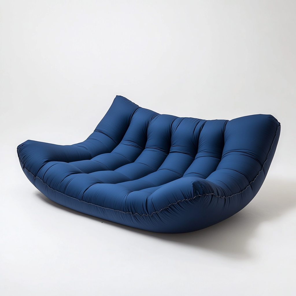 Vadon Inflatable Air Lounger - No Pump Required - Ripstop Nylon Air Sofa for Camping, Festivals, Beach & Backyard - Leak-Proof Design with Carry Bag - Navy Blue
